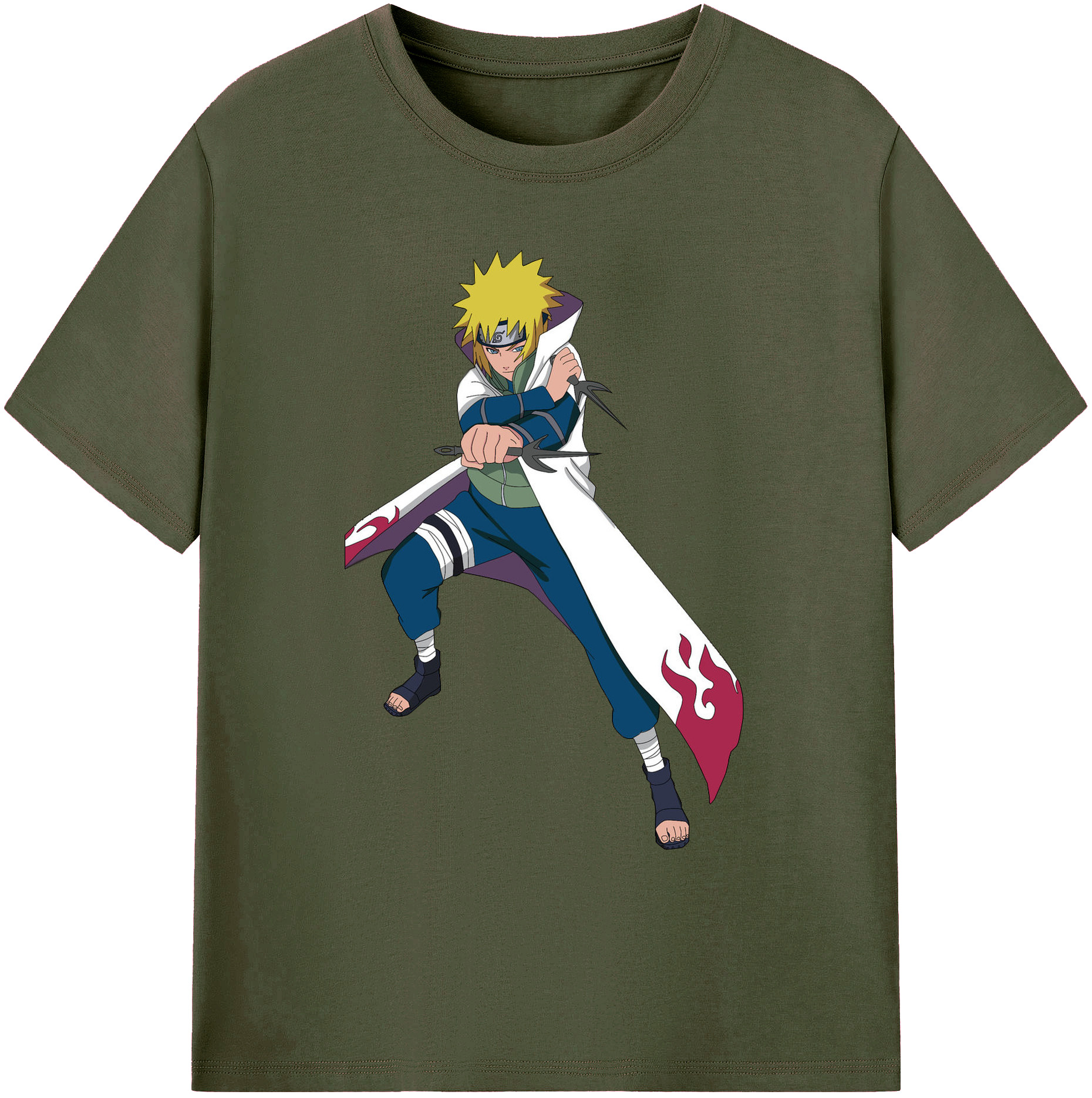 （画像用） NARUTO -ナルト- 波風 ミナト Namikaze Minato 綿100％ メンズ半袖Tシャツ｜肌触りやわらか＆通気性